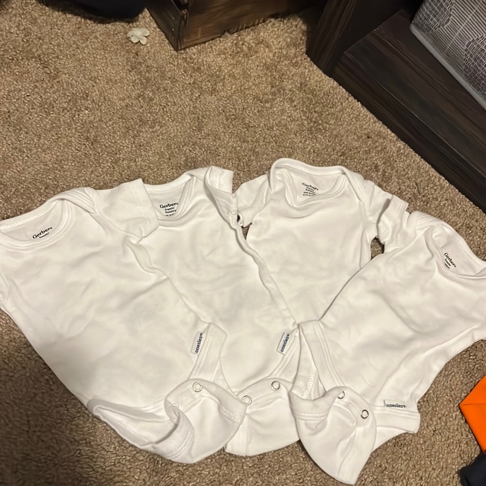 Four pack preemie onesie
